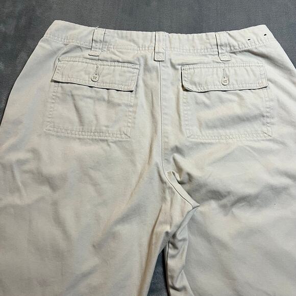 Eddie Bauer Mid Rise Cropped Straight Leg Cotton Khaki Pants Size 8 Outdoors - Picture 6 of 12